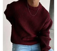 Pull tricoté de style rétro "Old Money" pour hommes, automne/hiver. Pull ample à col rond texturé. Idéal pour Noël, le Nouvel An L,M,S,XLTricots