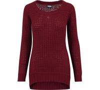 Pull tricoté de Urban Classics - Ladies Sweat Long Wideneck - XS à L - pour Femme - bordeaux L