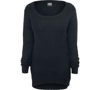 Pull tricoté de Urban Classics - Ladies Sweat Long Wideneck - XS à L - pour Femme - noir S