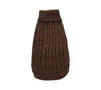 Pull tricoté d'hiver chaud pour chien et chat - Costume pour animaux de compagnie - Pour grands chiens et femelles (café, L)