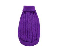 Pull tricoté d'hiver chaud pour chien et chat - Costume pour animaux de compagnie - Pour grands chiens et femelles (violet, taille M)