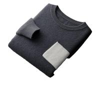 Pull tricoté en cachemire pour homme et style couleur unie à manches longues pour hommes, Gris éléphant 9, M