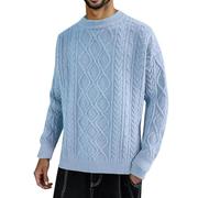 Pull Tricoté Homme À Col Rond Et Manches Longues, Sweater en Maille Fine Casual Pullover Coupe Sweat Pulls Respirant T-Shirt Couleur Unie Slim Fit Pull-Over Chemise Chandails Automne Et Hiver