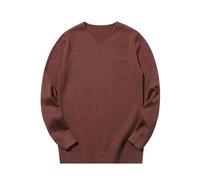 Pull Tricoté Homme - Automne Hiver Casual Col en V Hommes Slim Velours Pull Tricoté Simple Chaud Chemise Business Tops Grande Taille Vêtements en Tricot, Rouge, 4XL