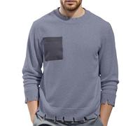 Pull Tricoté Homme Col Rond Chaud Manches Longues, Sweater en Maille Fine Thermique Pullover Classique Sweat Pulls Toucher Doux T-Shirt Couleur Unie Sport Pull-Over Chemise Chandails Automne Et Hiver