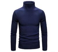 Pull Tricoté Homme pour Bureau pour fête et Sorties Décontractées | Coupe pour slim fit , met en pour valeur la silhouette être trop serré, idéal pour un look élégant(Navy Blue L)