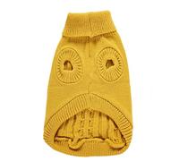 Pull tricoté pour petit chien - Pull chaud pour chien - Vêtements d'hiver pour chiot - Pull en corde pour animal de compagnie - Chemises pour chiens de petite taille (jaune, taille M)