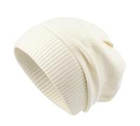 Pull tricoté unisexe sans bord doux pour temps froid épais coupe-vent casquettes sans maladie pour un usage quotidien Casquettes d'hiver élégantes, Blanc cassé 1, taille unique