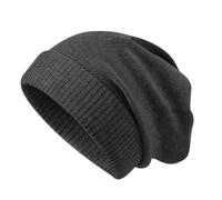 Pull tricoté unisexe sans bord doux pour temps froid épais coupe-vent casquettes sans maladie pour un usage quotidien Casquettes d'hiver élégantes, gris foncé, taille unique