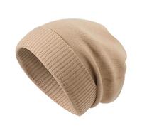 Pull tricoté unisexe sans bord doux pour temps froid épais coupe-vent casquettes sans maladie pour un usage quotidien Casquettes d'hiver élégantes, kaki, taille unique