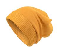 Pull tricoté unisexe sans bord doux pour temps froid épais coupe-vent casquettes sans maladie pour un usage quotidien Casquettes d'hiver élégantes, Curcuma, taille unique