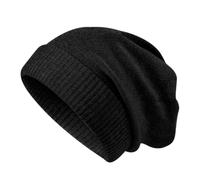 Pull tricoté unisexe sans bord doux pour temps froid épais coupe-vent casquettes sans maladie pour un usage quotidien Casquettes d'hiver élégantes, Noir , taille unique