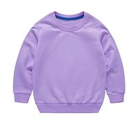 Pull uni à manches longues avec col rond pour nouveau-né et fille Sweat à capuche 98, lilas, 3-4 ans