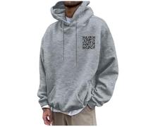 Pull uni automne et hiver avec imprimé noix de coco pour hommes et femmes avec capuche et manches longues et poches Pull sportif pour homme, Gris clair., XXL