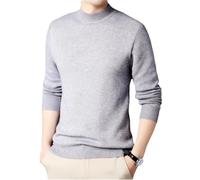 Pull uni pour homme à col montant et maillot de corps fin, gris, L