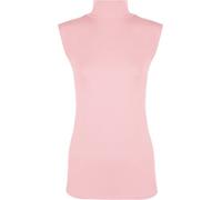 Pull uni sans manches à col roulé pour femme, rose bébé, 40-42