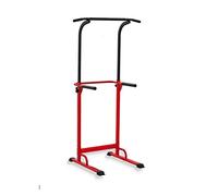 Pull up Fitness Barre de Traction Ajustable Station Musculation Dips Station Chaise Romaine (Rouge)