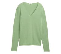 Pull vert en maille fine uni avec une coupe près du corps et un col v arrondi XL