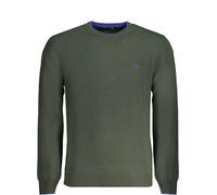 Pull vert pour hommes - manches longues col rond avec détails contrastés & broderie, taille : S Couleur : Verde