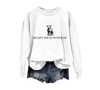 Pull vintage à col rond à manches longues « He Left The 99 to Fine Me » avec imprimé - Pull douillet pour enfant, Blanc., L