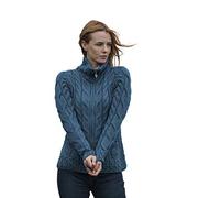 Pull zippé en laine par Aran Woollen Mills, Mer irlandaise, XX-Large