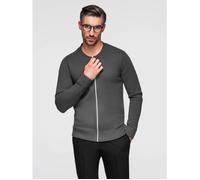 Pull Zippé - Ombre - Pour Homme - Gris foncé S