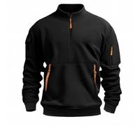 Pull zippé pour homme avec fermeture éclair intégrale - Cardigan à capuche pour homme - Sweat surdimensionné pour l'automne et l'hiver - Coupe ample avec poches à boutons - Pull pour homme, Zb11-noir