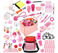 PullCrease Kit de démarrage de 65 pièces pour chiot comprenant laisse pour chien, jouets, bol, brosses, bouteilles d'eau, couvertures pour chiens - Accessoires cadeaux de bienvenue pour nouveaux