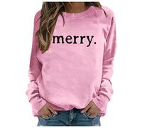 Pull'De Noel Femme Sweat-Shirt FéMinin sans Capuche à Col Rond Manches Longues Coupe DéContractéE Motif Imprimé Doux Et Confortable pour Tous Les Jours FêTes Et Occasions SpéCiales