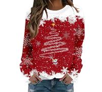 Pull'De Noel Moche Sweat-Shirt FéMinin à Col du Cou Manches Longues Style AthléTique DéContracté sans Capuche Parfait pour Les Sorties Et Occasions Festives