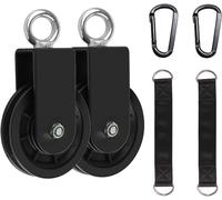 Pulley For Cable, Weight Lifting Pulley With Hanging Strap And Carabiner Swivel Lifting Pulley With Single Pulley (2pcs)