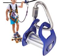 Pulley Set Heavy Duty - Aluminum Alloy 8x7x6cm 300g With Carabiner - Trolley Roller For Ninja Climbing Course - Outdoor Garden Cable Slide Accessory