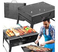Pullmer Barbecue de pique-nique, mini barbecue pliable, barbecue portable au charbon de bois pour l'extérieur, le jardin, les fêtes (35 x 27 cm)