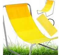 Pullmer Chaise longue de plage - Charge maximale : 100 kg - Avec sac de transport - Pour jardin, tarasse, plage, camping - Jaune