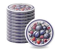 Pullmer Couvercles pour bocaux 82 mm, couvercles à visser, couvercles Twist-Off (fruits d'été, 50 pièces)