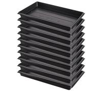 Pullmer Lot de 10 bacs de serre 52,5 x 31,5 x 5 cm - En plastique - Bac de transport - Sans trous de fond - Idéal pour les plantes, la culture, le jardin