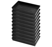 Pullmer Lot de 10 bacs de serre 55,5 x 31,5 x 6,5 cm - En plastique - Bac de transport - Sans trous de fond - Idéal pour les plantes, la culture, le jardin