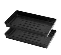 Pullmer Lot de 2 bacs de serre, 55,5 x 31,5 x 6,5 cm, en plastique, bac de transport, bols de culture sans trous de fond, idéal pour les plantes, la culture, le jardin