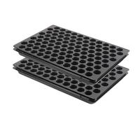 Pullmer Lot de 2 plaques de culture avec soucoupe avec 103 trous de plantation, plateau de pot, plateau de semences pour 103 pots Ø 30 mm par plaque, parfait pour semis, semis ou boutures