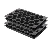 Pullmer Lot de 2 plaques de culture avec sous-verre avec 32 trous de plantation, plateau de pot de 25 pots Ø 60 mm par plaque, parfait pour semis, semis ou boutures