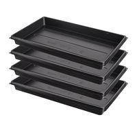 Pullmer Lot de 4 bacs de serre, 52,5 x 31,5 x 5 cm, en plastique, bac de transport, bacs de culture, sans trous de fond, idéal pour les plantes, la culture, le jardin