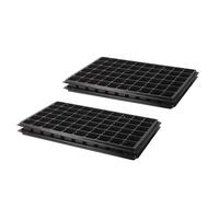Pullmer Plaque de culture avec soucoupe avec 60 trous de plantation, plaque de pot, lot de 2, plaque de semis pour 60 pots, 45 x 45 mm par plateau, parfaite pour les semis ou les boutures
