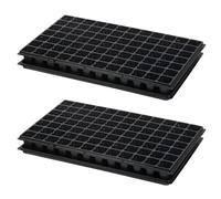 Pullmer Plaque de culture racines profondes avec soucoupe avec 84 trous de plantation, plaque en pot, lot de 2, plateau de semis pour 84 pots, 40 x 40 mm par plateau, parfait pour semis, semis ou