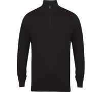 Pullover à manches longues 1/4 zip pour homme Henbury RW5289 (XL) (Noir)