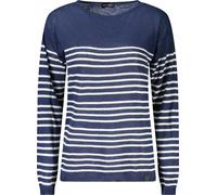 Pullover bleu pour femme : chemise à rayures à manches longues et à large encolure, taille : XL Couleur : Blu