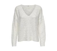 JDY Pull Elanora L/S à col en V. KNT Noos Sweater, Cloud Dancer/Détails : Melange, S Femme
