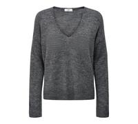 Jacqueline de Yong – Pull en tricot Elanora – Col V – Gris foncé mélangé – XL