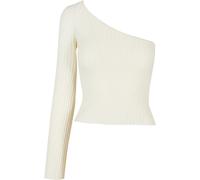 Pullover court tricot cÃŽtelÃ© Ã une manche femme Urban Classics Blanc S