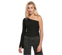 Pullover court tricot cÃŽtelÃ© Ã une manche femme Urban Classics Noir S