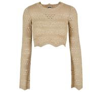 Pullover crop tricot au crochet femme Urban Classics Beige 2XL